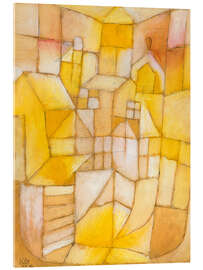 Acrylglasbild Rosa-Gelb (Fenster und Dächer), 1919