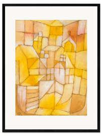 Gerahmter Kunstdruck Rosa-Gelb (Fenster und Dächer), 1919