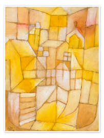 Poster Rosa-Gelb (Fenster und Dächer), 1919