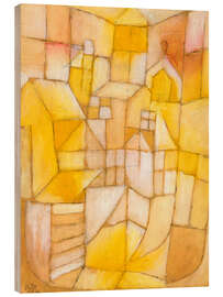 Holzbild Rosa-Gelb (Fenster und Dächer), 1919