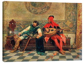 Leinwandbild Betrunkener Soldat und Harlekin - Casimiro Tomba