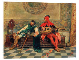 Hartschaumbild Betrunkener Soldat und Harlekin - Casimiro Tomba