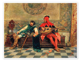 Poster Betrunkener Soldat und Harlekin - Casimiro Tomba