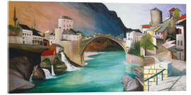 Acrylglasbild Römische Brücke in Mostar, 1903 - Tivador Csontvary Kosztka
