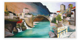 Wandbild Römische Brücke in Mostar, 1903 - Tivador Csontvary Kosztka