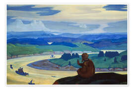 Wandbild Der Hl. Prokopij betet für die unbekannten Schiffer, 1914 - Nicholas Roerich