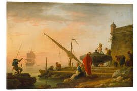 Acrylglasbild Orientalischer Seehafen bei Sonnenaufgang, 1755 - Claude Joseph Vernet