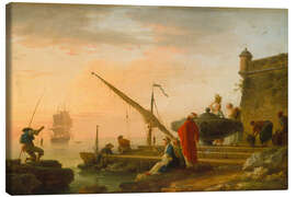 Leinwandbild Orientalischer Seehafen bei Sonnenaufgang, 1755 - Claude Joseph Vernet