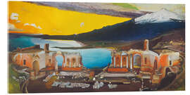 Acrylglasbild Die Ruine des griechischen Theaters in Taormina - Tivador Csontvary Kosztka