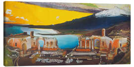 Leinwandbild Die Ruine des griechischen Theaters in Taormina - Tivador Csontvary Kosztka