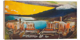 Holzbild Die Ruine des griechischen Theaters in Taormina - Tivador Csontvary Kosztka
