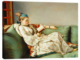 Leinwandbild Bildnis der Maria Adelaide, lesend - Jean Etienne Liotard
