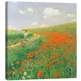 Leinwandbild Sommerlandschaft mit blühendem Mohn - Pál Szinyei-Merse