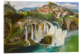 Acrylglasbild Der Wasserfall von Jajce, 1903 - Tivador Csontvary Kosztka