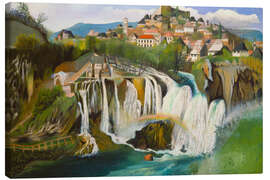 Tableau sur toile The Jajce Waterfall, 1903 - Tivador Csontvary Kosztka