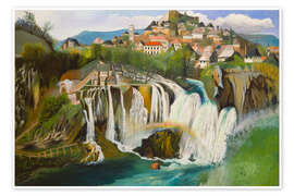 Wandbild Der Wasserfall von Jajce, 1903 - Tivador Csontvary Kosztka