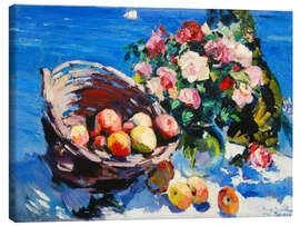 Leinwandbild Früchtekorb und Blumenstrauss, 1916 - Konstantin Alexejewitsch Korovin