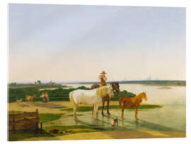 Acrylglasbild Isarlandschaft bei München - Wilhelm von Kobell, 1819