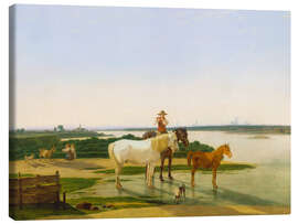 Leinwandbild Isarlandschaft bei München - Wilhelm von Kobell, 1819