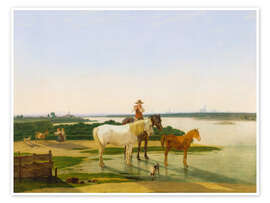 Poster Isarlandschaft bei München - Wilhelm von Kobell, 1819