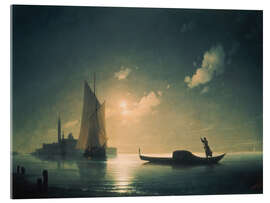 Acrylglasbild Gondoliere bei hereinbrechender Nacht in Venedig, 1843 - Ivan Konstantinovich Aivazovsky