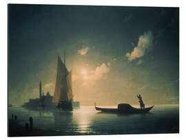 Alubild Gondoliere bei hereinbrechender Nacht in Venedig, 1843