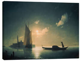 Leinwandbild Gondoliere bei hereinbrechender Nacht in Venedig, 1843 - Ivan Konstantinovich Aivazovsky