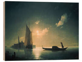 Holzbild Gondoliere bei hereinbrechender Nacht in Venedig, 1843 - Ivan Konstantinovich Aivazovsky