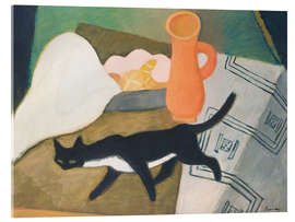 Acrylglasbild Stilleben mit Katze, 1930