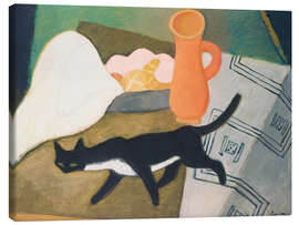 Leinwandbild Stilleben mit Katze, 1930