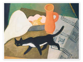 Poster Stilleben mit Katze, 1930