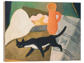 Holzbild Stilleben mit Katze, 1930