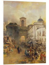 Acrylglasbild Straße in Neapel - Oswald Achenbach, 1875