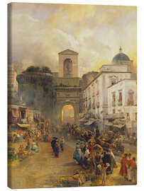 Leinwandbild Straße in Neapel - Oswald Achenbach, 1875