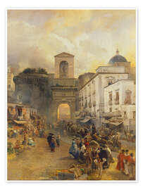 Poster Straße in Neapel - Oswald Achenbach, 1875
