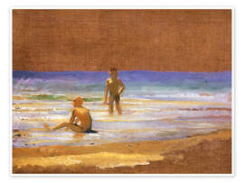 Poster Knaben am Meeresstrand - Nikolai Nikolajewitsch Ge