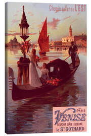 Leinwandbild Paris-Venedig Reiseplakat (französisch) - Frederic Hugo d'Alési