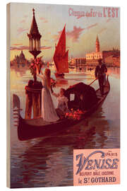 Holzbild Paris-Venedig Reiseplakat (französisch) - Frederic Hugo d'Alési