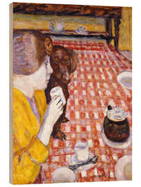 Holzbild Das karierte Tischtuch