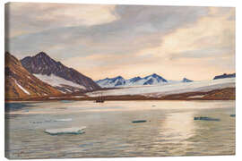 Leinwandbild Goldene Mitternacht in Spitzbergen - Georg Macco