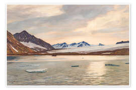 Wandbild Goldene Mitternacht in Spitzbergen - Georg Macco
