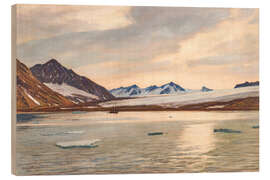 Holzbild Goldene Mitternacht in Spitzbergen - Georg Macco