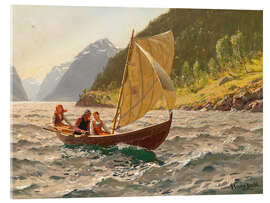 Acrylglasbild Segelpartie in norwegischer Fjordlandschaft - Hans Dahl