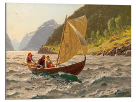 Alubild Segelpartie in norwegischer Fjordlandschaft - Hans Dahl