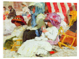 Tableau en verre acrylique Ladies on the Normandy beach - Hans Christiansen