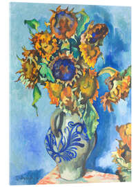 Acrylglasbild Sonnenblumen im Steinkrug - Heinrich Nauen, 1925