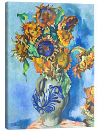 Leinwandbild Sonnenblumen im Steinkrug - Heinrich Nauen, 1925