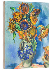 Holzbild Sonnenblumen im Steinkrug - Heinrich Nauen, 1925
