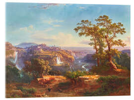 Acrylglasbild Blick auf Tivoli und die Wasserfälle - Johann Jakob Frey, 1860
