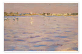 Wandbild Letzte Sonnenstrahlen über dem See, 1899 - Isaak Iljitsch Lewitan